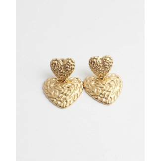 Boucles d'oreilles 'In the name of love' OR - acier inoxydable