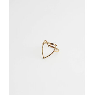 'Amoureux' ring GOLD - stainless steel (verstelbaar)