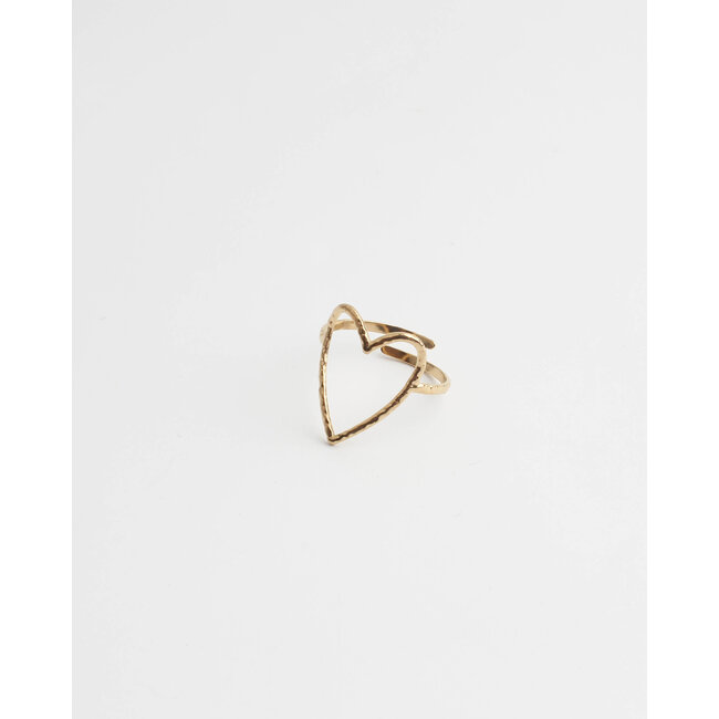 'Amoureux' ring GOLD - stainless steel (verstelbaar)