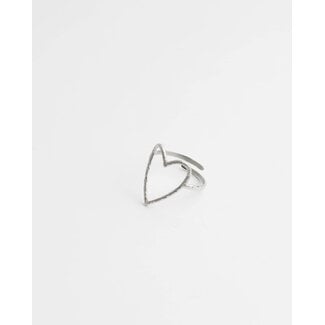 'Amoureux' ring SILVER - stainless steel (verstelbaar)