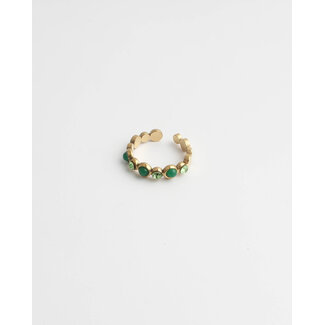 'Tiana' ring GREEN GOLD - stainless steel (verstelbaar)