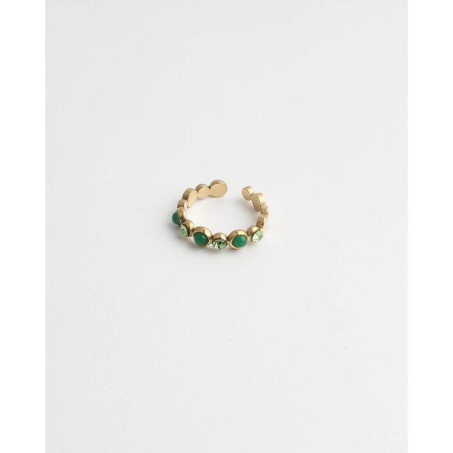 'Tiana' ring GREEN GOLD - stainless steel (adjustable)