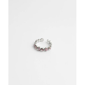 Bague 'Tiana' ROSE ARGENT - acier inoxydable (ajustable)