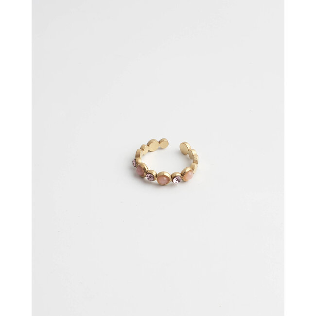 'Tiana' ring PINK GOLD - stainless steel (verstelbaar)