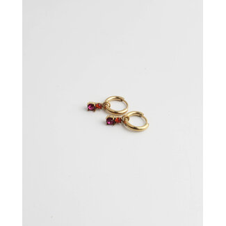 'Dominique' EARRING GOLD PINK - Stainless Steel