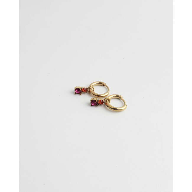 'Dominique' EARRING GOLD PINK - Stainless Steel