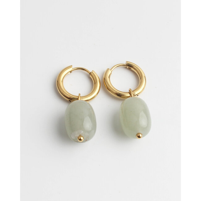 BOUCLES D'OREILLES 'Felicia' VERT - Acier Inoxydable