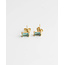 Green Diamond Studs - chapado en oro