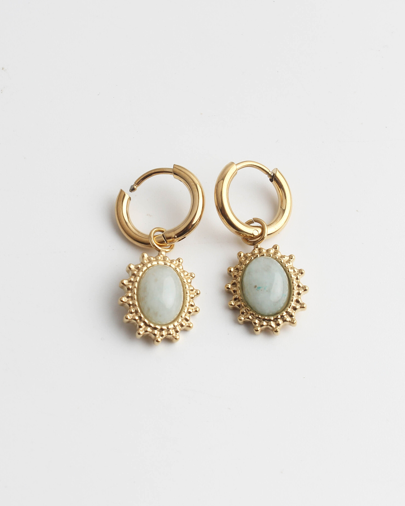 'Jolie' Turquoise Natural Stone Earrings Gold Stainless Steel