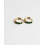 Green & gold  hoops gold 1.2 cm - stainless steel