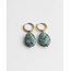 'Lieze' Rocky Green Natural Stone Gold - Stainless Steel