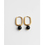 Boucles d'oreilles en pierre naturelle noire 'Zuzy' - Acier inoxydable