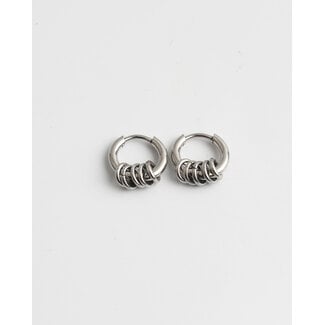 Boucles d'oreilles 'Bali' 1 ou 2 centimètres argent - acier inoxydable