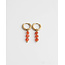 Boucles d'oreilles 'Mon cheri' or & orange - acier inoxydable