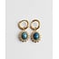 'Jolie' Dark Blue Natural Stone Earrings Gold - Stainless Steel