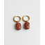 Pendientes de piedra de arena Gold - Acero inoxidable