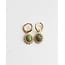 Boucles d'Oreilles 'Jolie' Rocky Green Pierre Naturelle Doré - Acier Inoxydable