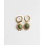 'Jolie' Rocky Green Natural Stone Earrings Gold - Stainless Steel