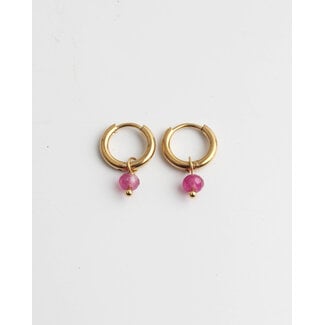 BOUCLES D'OREILLES 'RÊVER' ROSE - ACIER INOXYDABLE