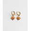 Boucles d'oreilles Soleil Orange - Pierre naturelle - acier inoxydable