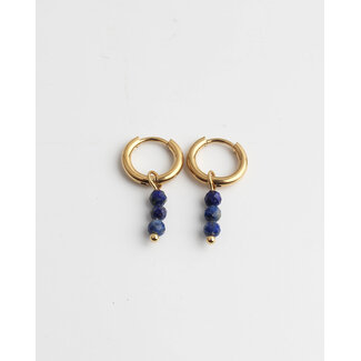 Cute Blue Earrings Gold - Stainless Steel