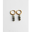 'Belle' green natural stone earrings - stainless steel