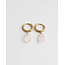 'Aline' Earrings Pink Natural Stone Gold - stainless steel