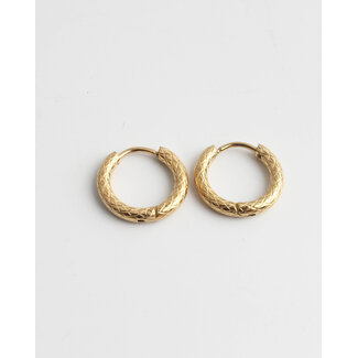 Boucles d'oreilles 'Femme forte' or - acier inoxydable