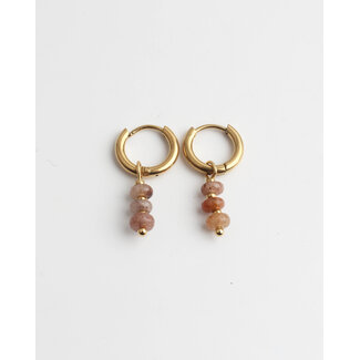 Boucles d'oreilles 'Kiara' pierres naturelles - acier inoxydable