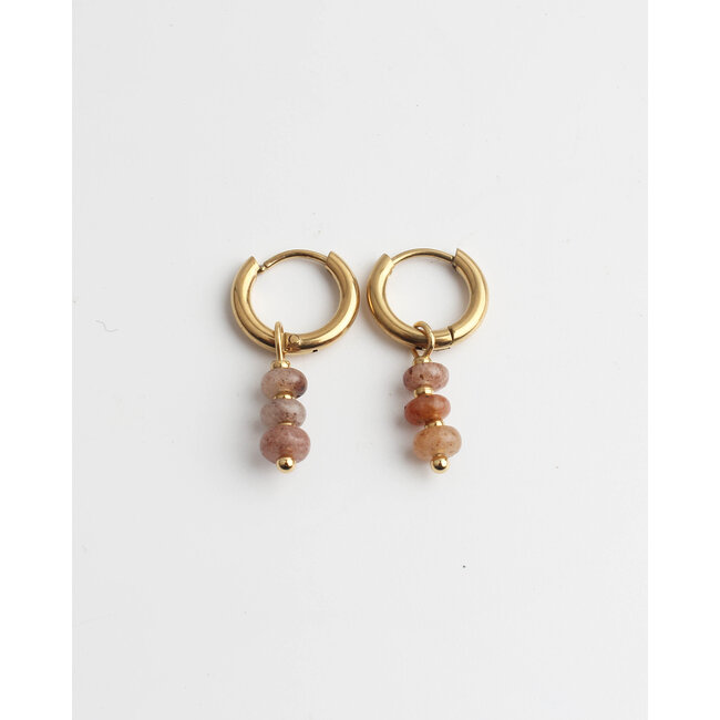 'Kiara' earrings natural stones - stainless steel