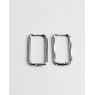 Boucles d'Oreilles 'Madame' Argent - Acier Inoxydable