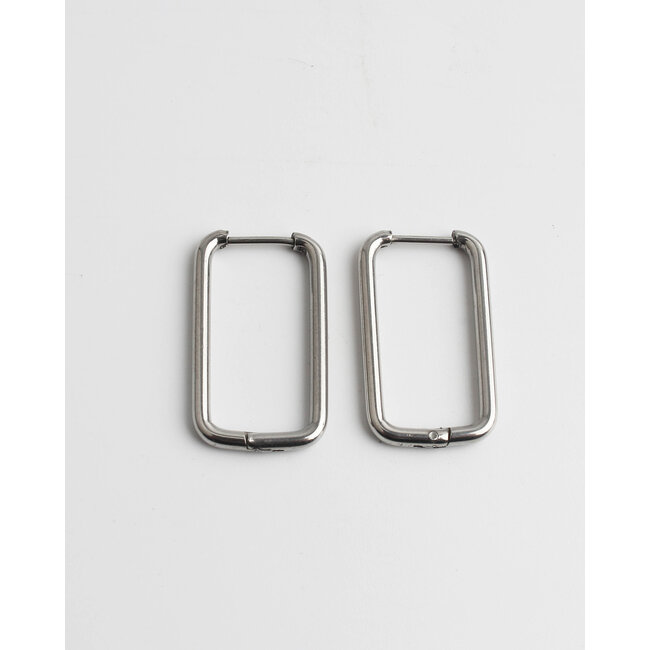 Boucles d'Oreilles 'Madame' Argent - Acier Inoxydable