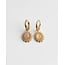 'Jolie' Pink Natural Stone Earrings Gold - Stainless Steel