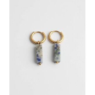 Dora Hoops Blue Natural Stone Gold - Acciaio inossidabile