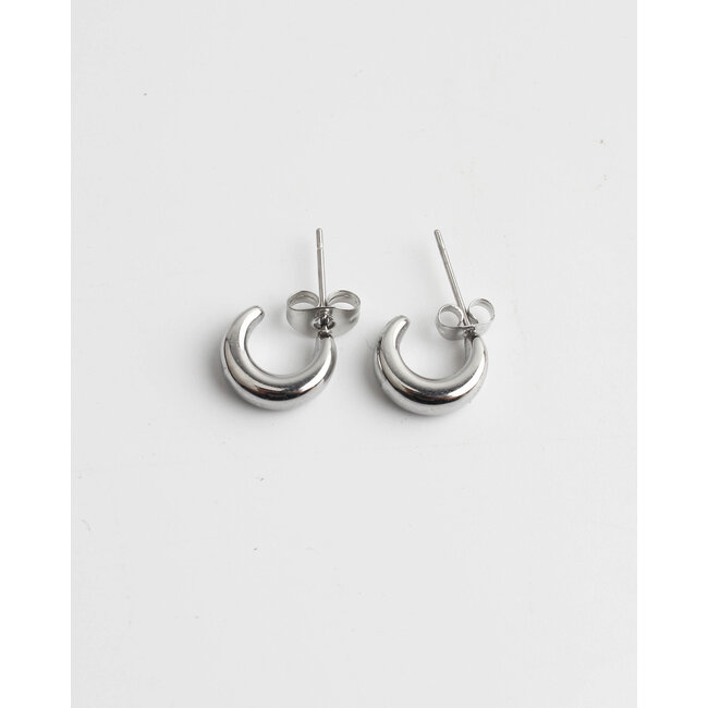 Boucles d'Oreilles 'Soleil' Argenté-Acier Inoxydable