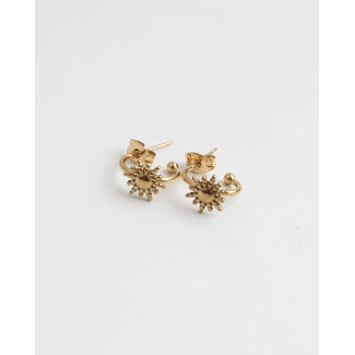 Boucles d'oreilles 'Mon Soleil' or - acier inoxydable