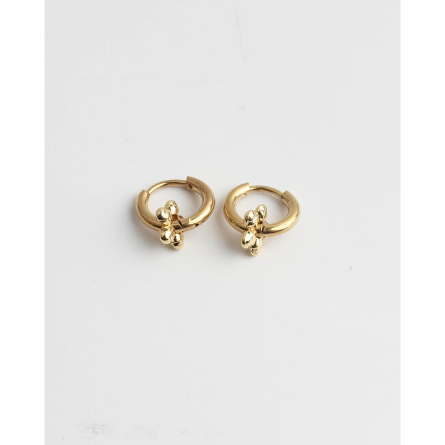 Rounds Flower Hoops 'Gold - Acero inoxidable