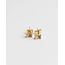 Soft Orange/ Champagne  Diamond Studs - Gold Plated