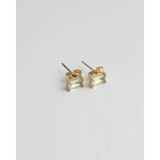 White Diamond Studs - Gold Plated