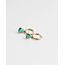 'Kiki' earrings green & gold stainless steel