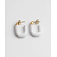 'Life is a party' earrings white - stainless steel