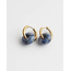 'Femme' Earrings Natural Stone Soldalite Gold - Stainless Steel