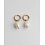 Boucles d'Oreilles Perles d'Eau Douce Classiques Doré - Acier Inoxydable