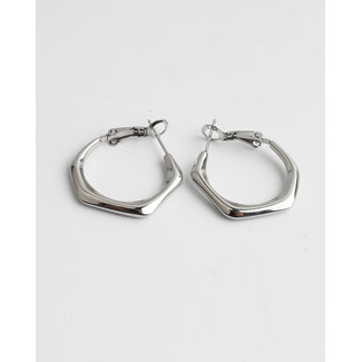 Boucles d'Oreilles 'Gigi' Argent - Acier Inoxydable