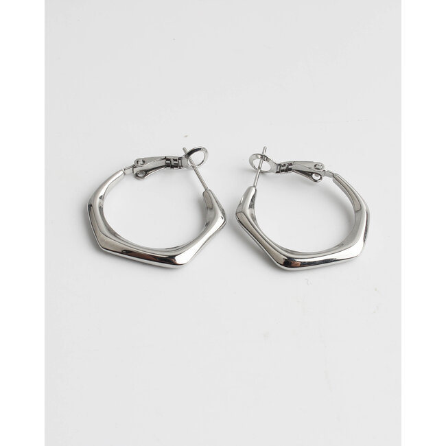 Boucles d'Oreilles 'Gigi' Argent - Acier Inoxydable