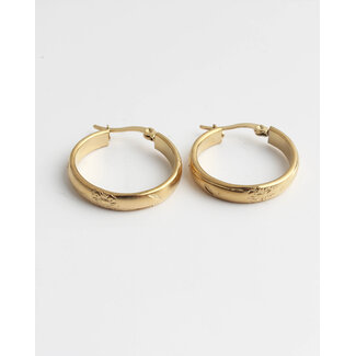 Big Daisy Hoops Gold - Acciaio inossidabile