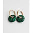 Boucles d'Oreilles 'Tirza' Or Vert Pierre Naturelle - Acier Inoxydable