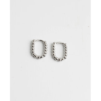 Small Dotted 'Julia' Earrings Silver- Stainless Steel