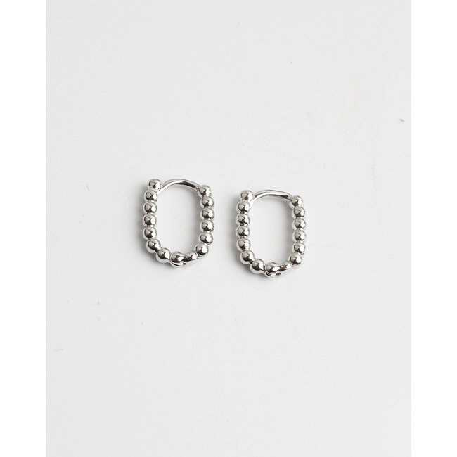 Boucles d'Oreilles 'Julia' Petit Pointillé Argent - Acier Inoxydable 1.2CM