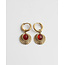 Boucles d'oreilles 'Solenge' pierre rouge or - acier inoxydable